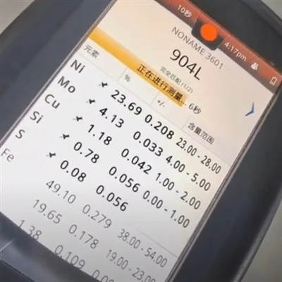 Rostfritt stål 904L PMI-testning